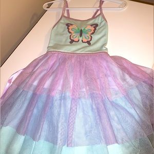NWOT Zunie butterfly dress with sequins, purple & teal, size 3T